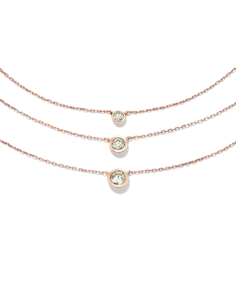 0.25 ct Audrey 14k Rose Gold Pendant Necklace in White Diamond