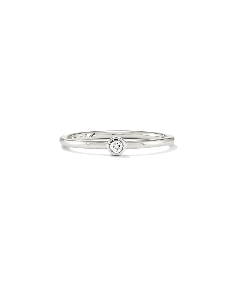 Audrey 14k White Gold Band Ring Diamond