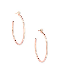 Audrey 14k Rose Gold Hoop Earrings in White Diamond