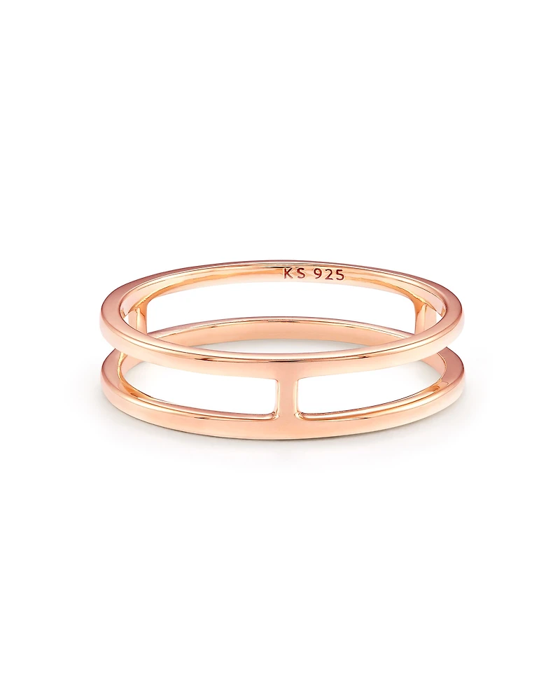 Bennett Double Band Ring 18k Yellow Gold Vermeil
