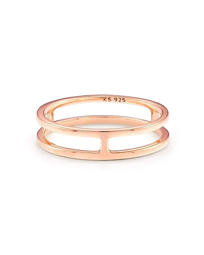Bennett Double Band Ring 18k Yellow Gold Vermeil