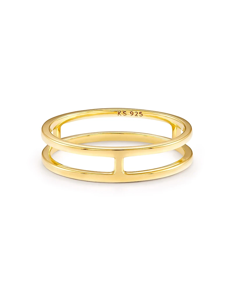 Bennett Double Band Ring 18k Yellow Gold Vermeil