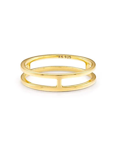 Bennett Double Band Ring 18k Yellow Gold Vermeil