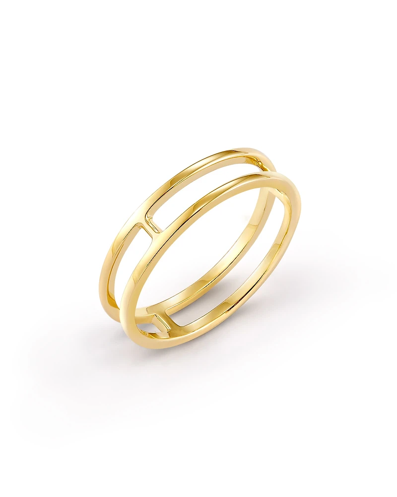 Bennett Double Band Ring 18k Yellow Gold Vermeil