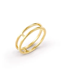 Bennett Double Band Ring 18k Yellow Gold Vermeil