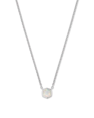 Davie 18k Gold Vermeil Pendant Necklace in White Opal