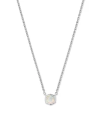 Davie Sterling Silver Pendant Necklace in White Opal