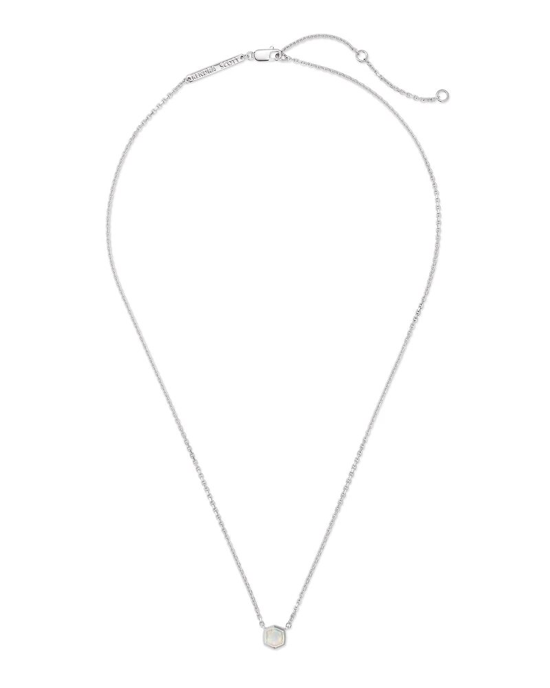 Davie Sterling Silver Pendant Necklace in White Opal