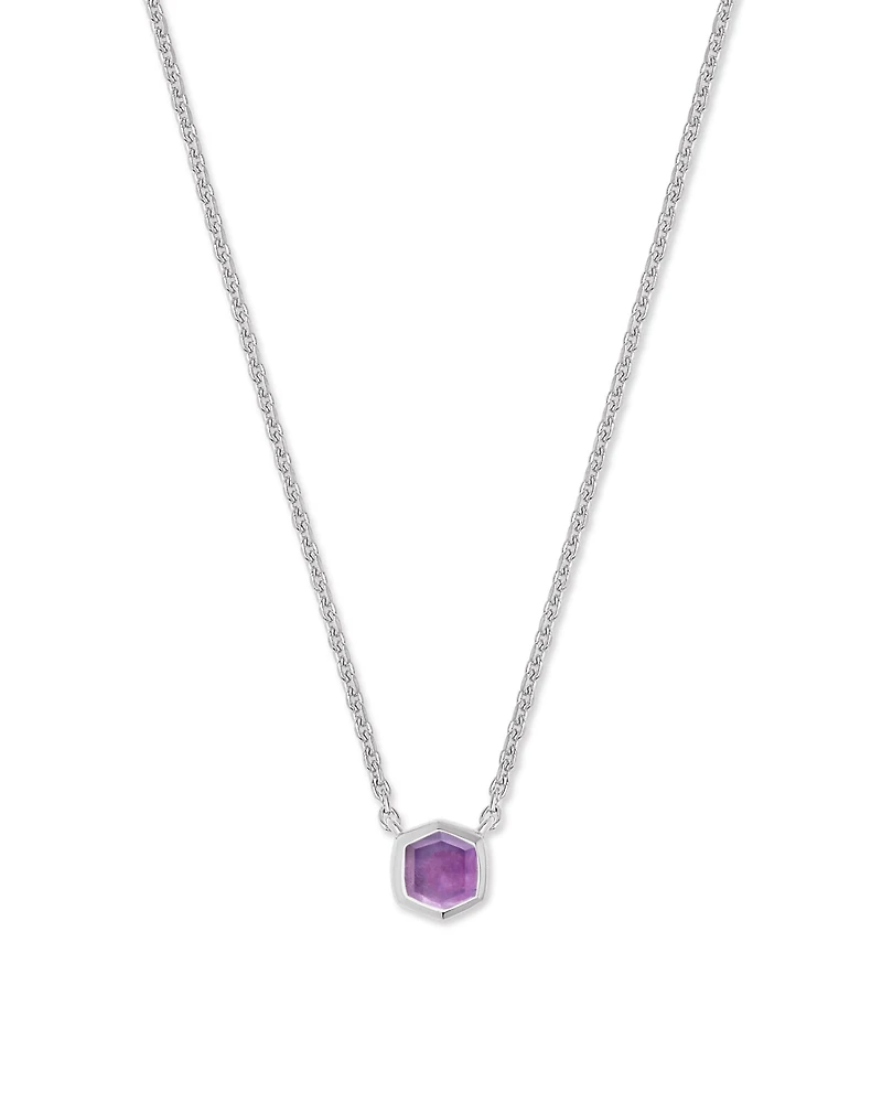 Davie Sterling Silver Pendant Necklace Garnet