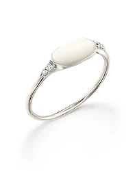 Fern 14k White Gold Band Ring Diamond