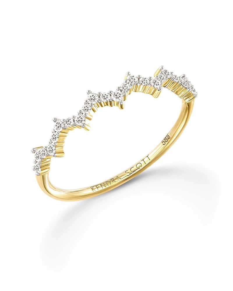 0.2 ct Finley 14k Yellow Gold Band Ring White Diamond