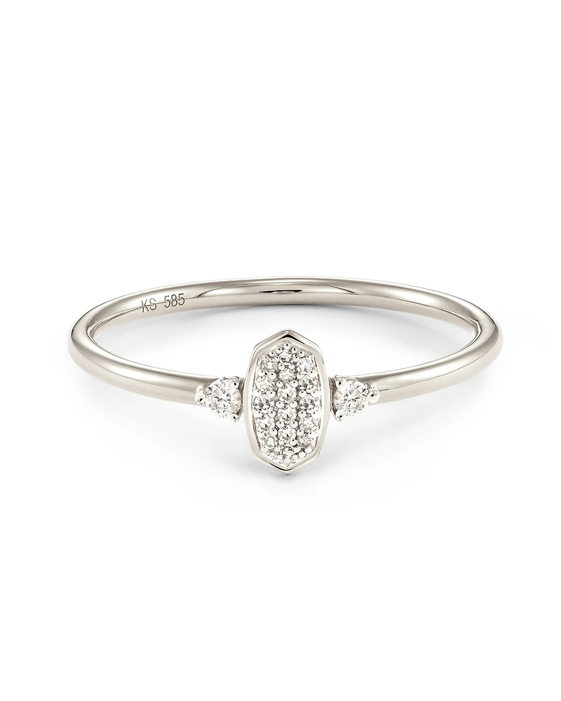 Marisa 14k Yellow Gold Band Ring White Diamond