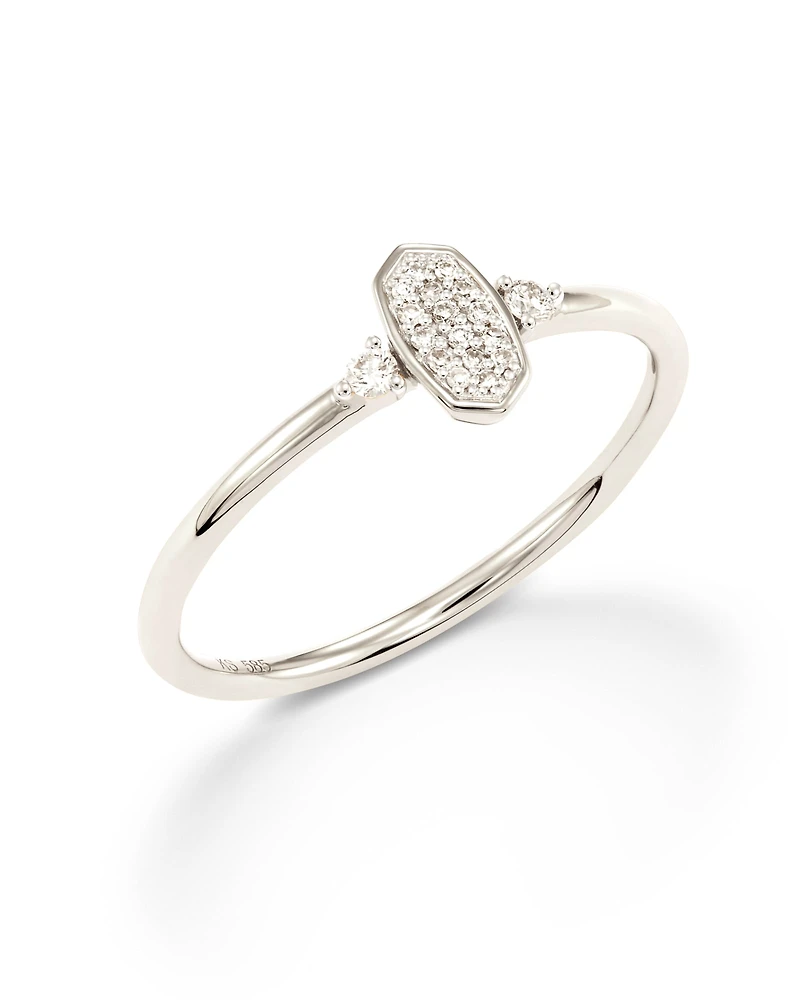 Marisa 14k Yellow Gold Band Ring White Diamond