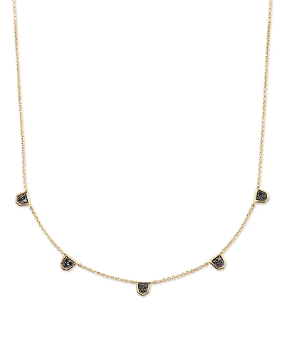 0.21 ct Shannon 14k Yellow Gold Collar Necklace in Black Diamond