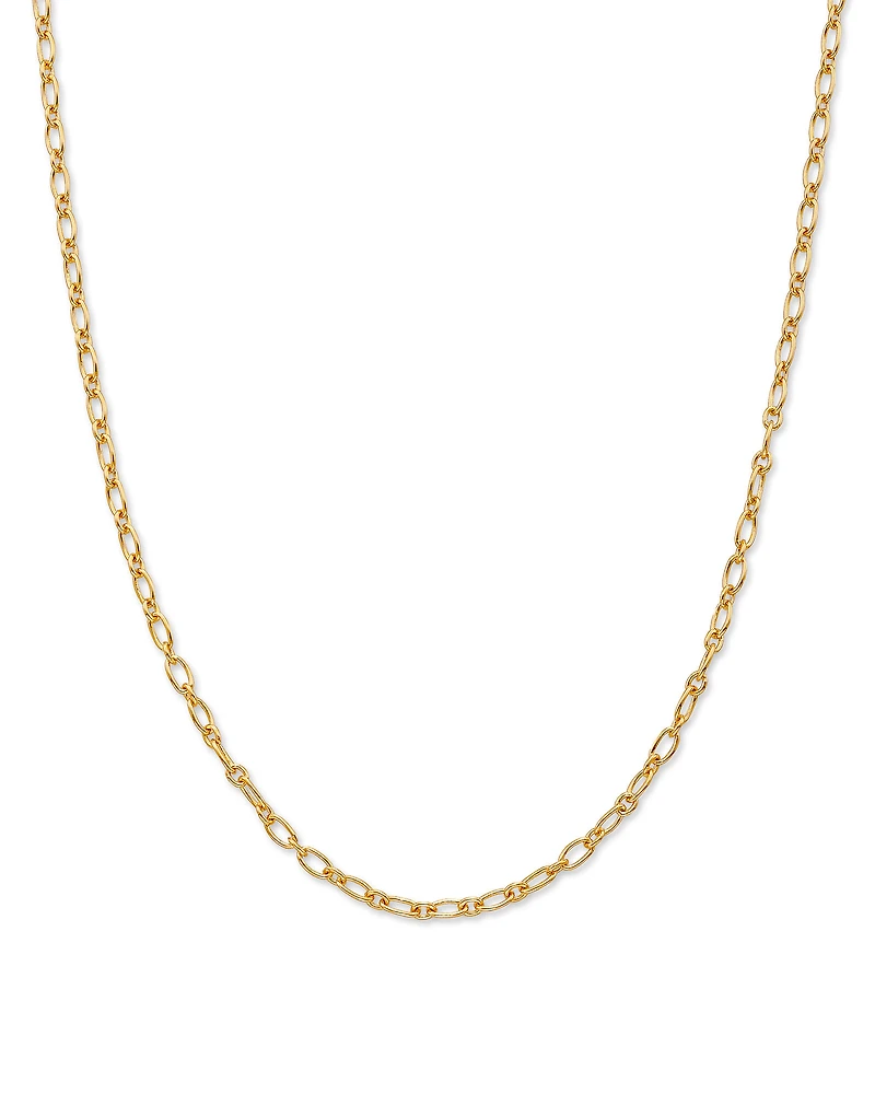 18” Double Link Rolo Chain Necklace in 18k Yellow Gold Vermeil