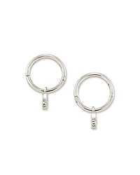 Adanna Sterling Silver Huggie Earrings in White Topaz