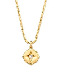 Adanna 18k Yellow Gold Vermeil Pendant Necklace in White Diamond