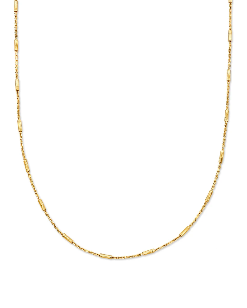 Roll Bar Chain Necklace in 18k Yellow Gold Vermeil