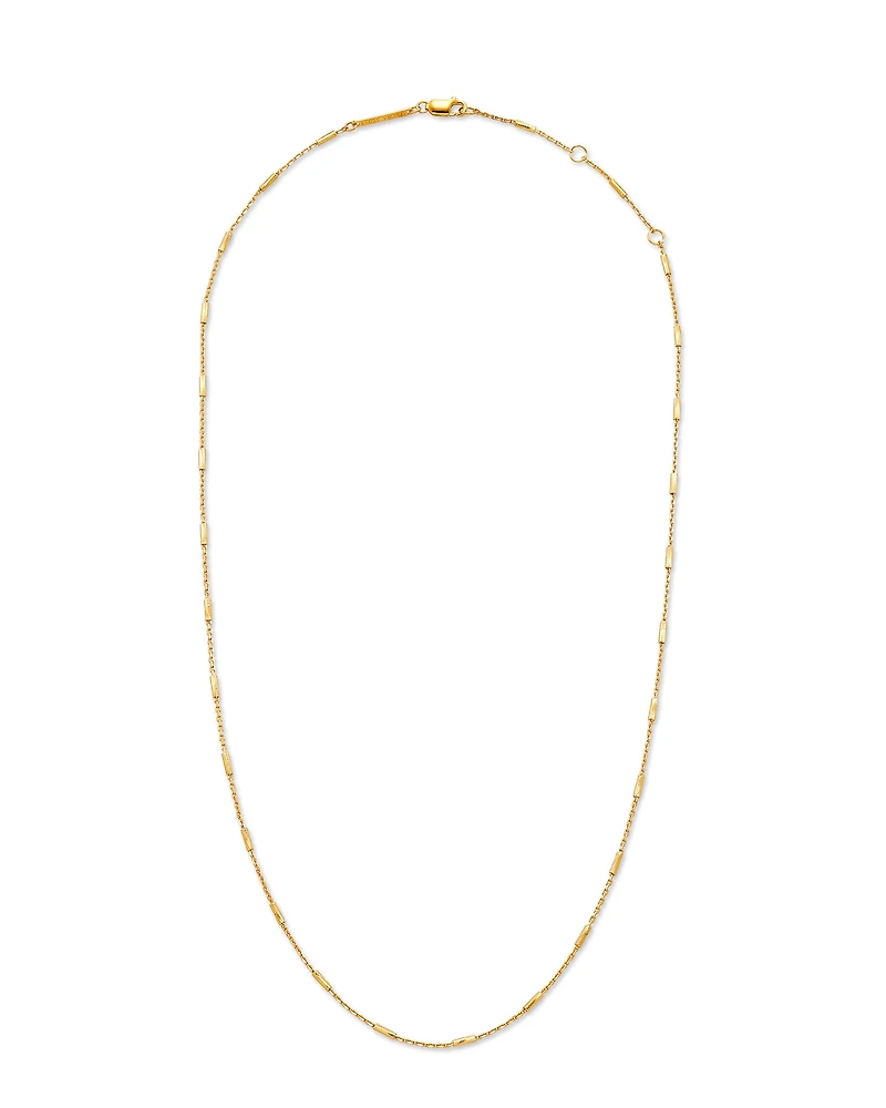 Roll Bar Chain Necklace in 18k Yellow Gold Vermeil