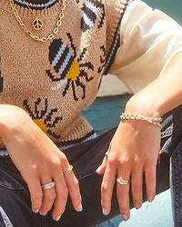 Juliette Gold Delicate Chain Bracelet in White CZ