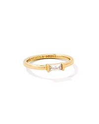 Juliette Gold Band Ring White CZ