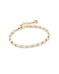 Juliette Gold Delicate Chain Bracelet in White CZ