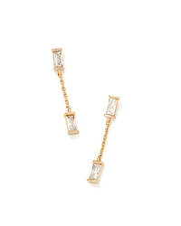Juliette Gold Drop Earrings White CZ