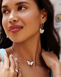 Blair Gold Butterfly Pendant Necklace in Ivory Mother-of-Pearl