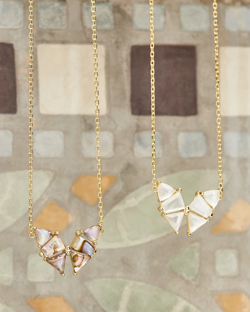 Blair Gold Butterfly Pendant Necklace in Ivory Mother-of-Pearl
