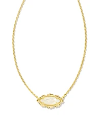 Genevieve Gold Short Pendant Necklace in Ivory Mother-of-Pearl