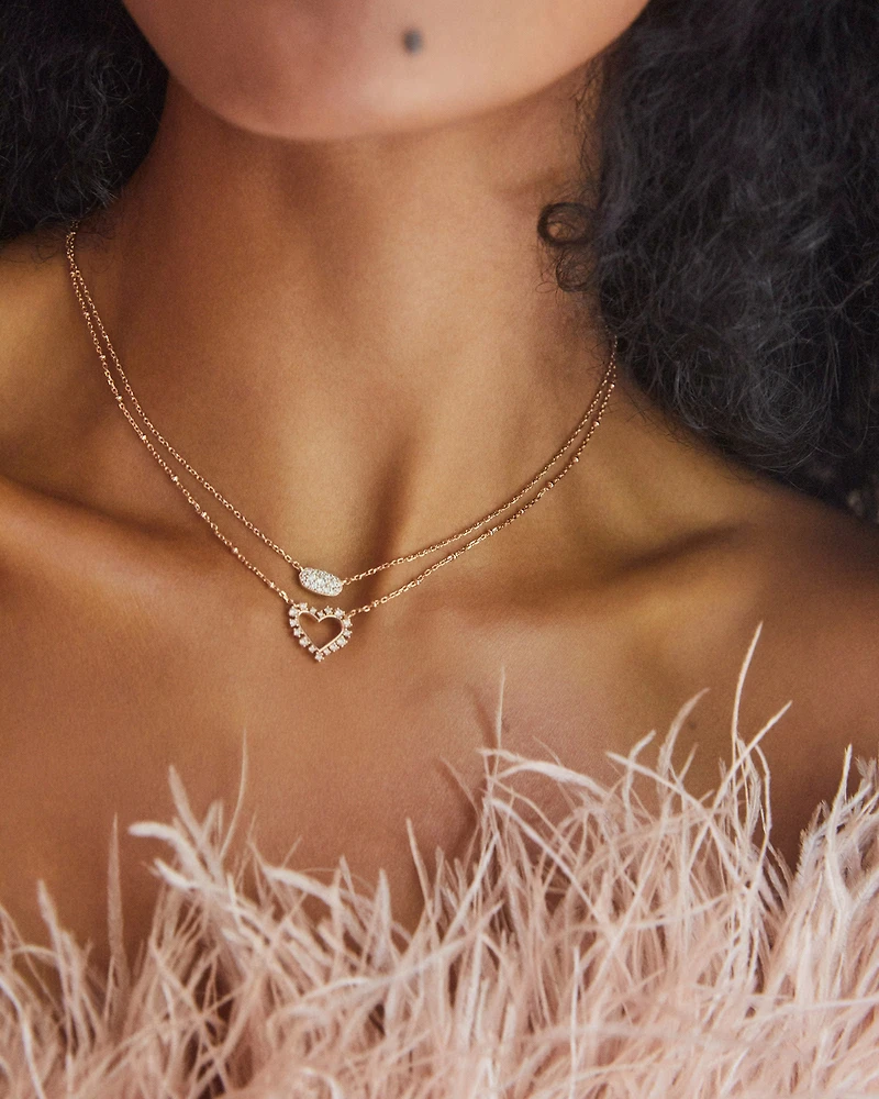 Grayson Gold Pendant Necklace White CZ