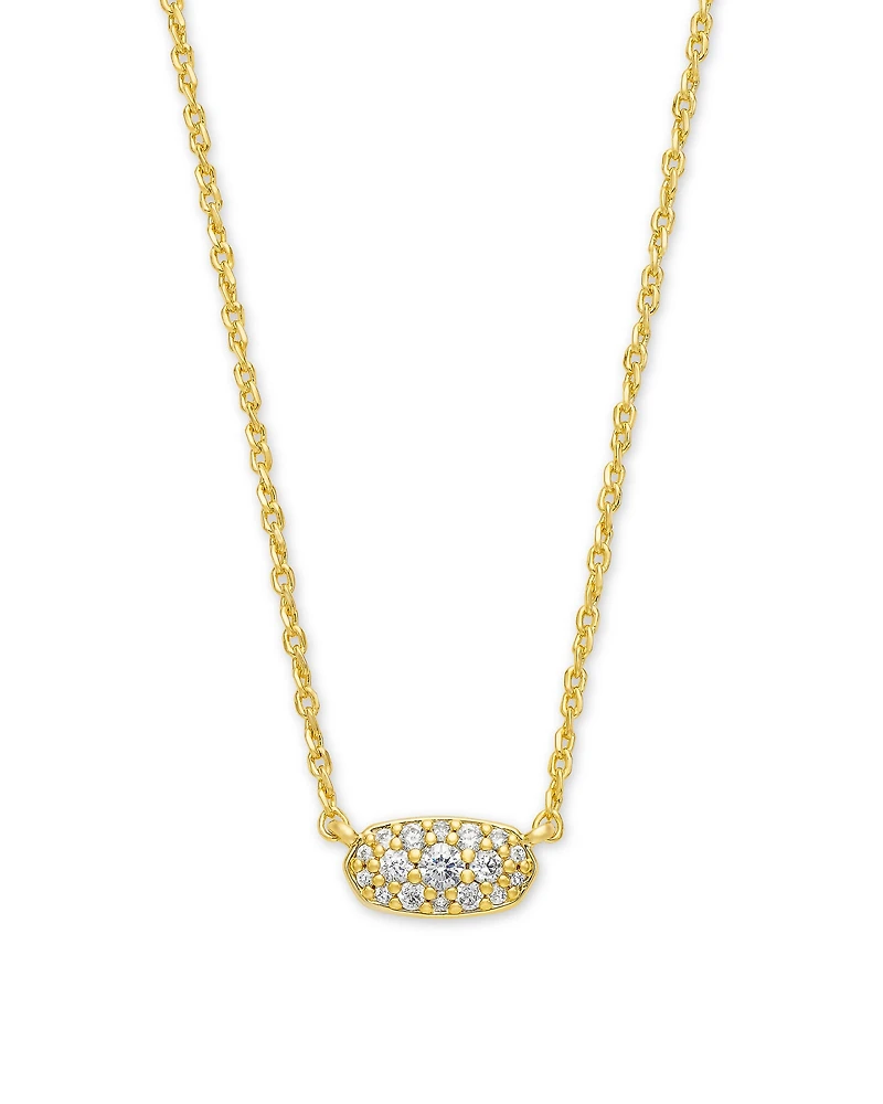Grayson Gold Pendant Necklace White CZ