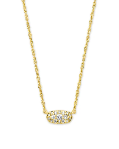 Grayson Gold Pendant Necklace White CZ