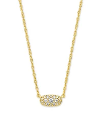 Grayson Gold Pendant Necklace White CZ