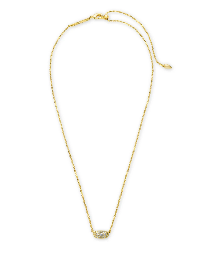 Grayson Gold Pendant Necklace White CZ