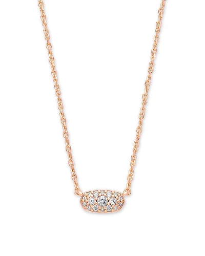 Grayson Gold Pendant Necklace White CZ