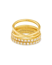 Livy Gold Rings Set of 3 White Crystal