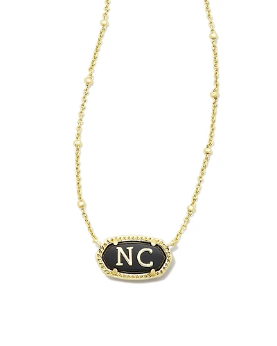 Elisa Gold North Carolina Necklace in Black Agate