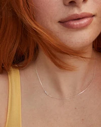 Cross Sterling Silver Inline Pave Necklace White Topaz