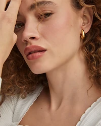 Ellen Wide Huggie Earrings Sterling Silver