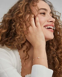 Maisie Sterling Silver Delicate Chain Bracelet Red Garnet