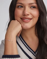Maisie Sterling Silver Delicate Chain Bracelet Red Garnet