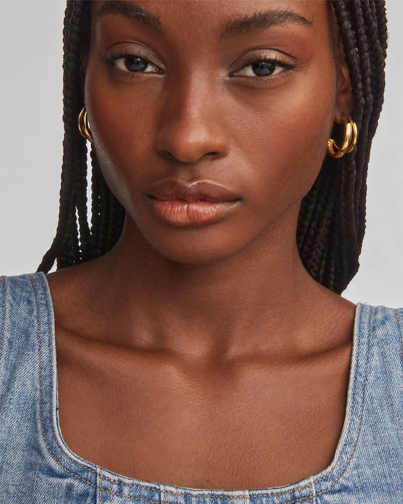 Meg Double Hoop Earrings 18k Gold Vermeil