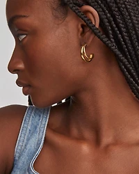 Meg Double Hoop Earrings 18k Gold Vermeil