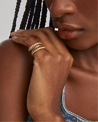Livy Gold Rings Set of 3 White Crystal
