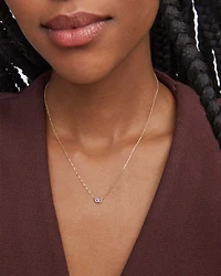 0.11 ct Marisa 14k Yellow Gold Oval Solitaire Pendant Necklace White Diamond