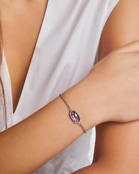 Elaina Silver Adjustable Chain Bracelet Red Illusion