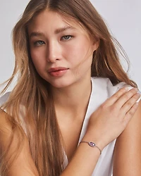 Elaina Silver Adjustable Chain Bracelet Red Illusion