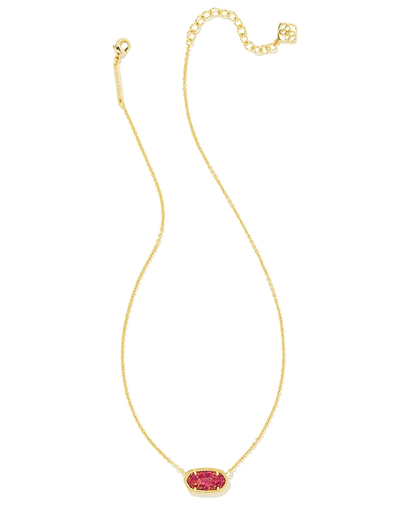 Elisa Gold Pendant Necklace in Berry Lab Grown Opal