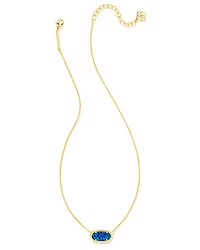 Elisa Gold Pendant Necklace in Cobalt Blue Lab Grown Opal